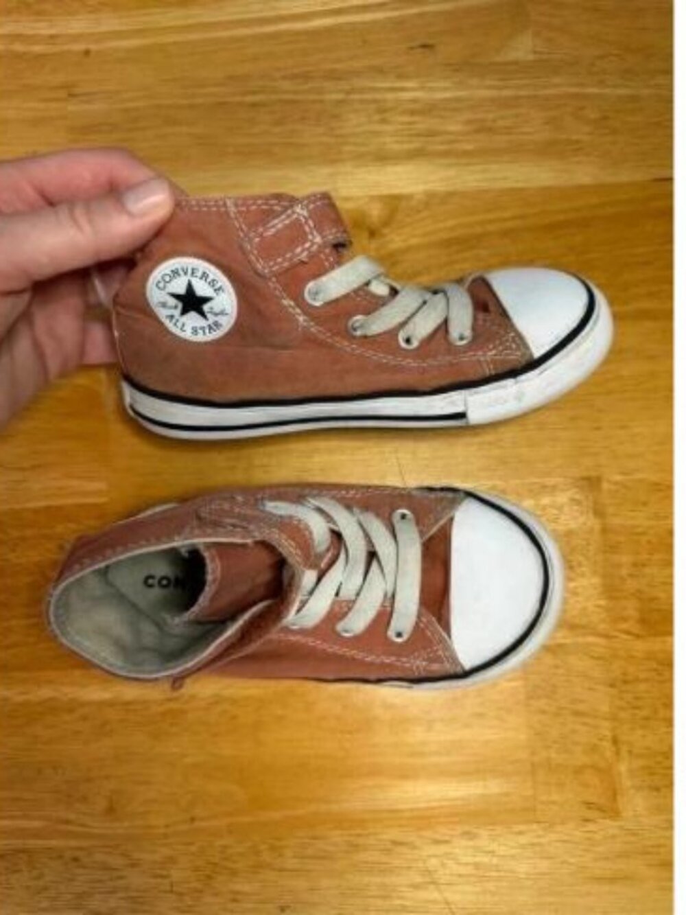 Converse Chuck Taylor All Star Toddler High Top Velcro Sneakers Size 9 Brown